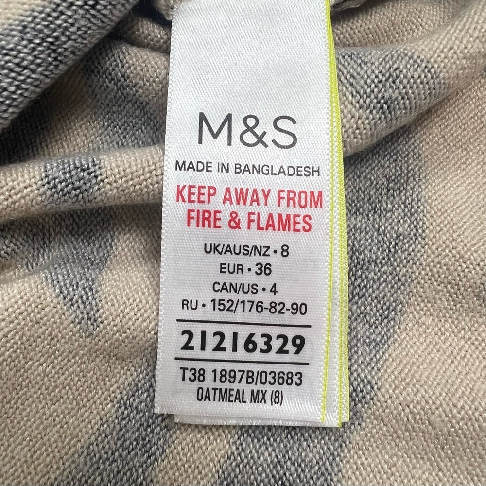 Marks & Spencer Zebra Print Crew-Neck Lightweight Sweater - Size8 - Picture 4 of 9